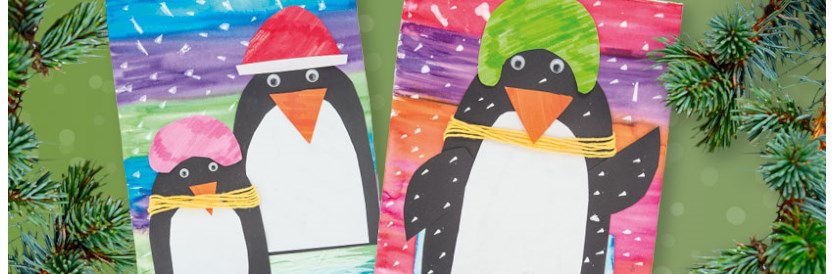 Knutselidee kerst: pinguïns in de kou